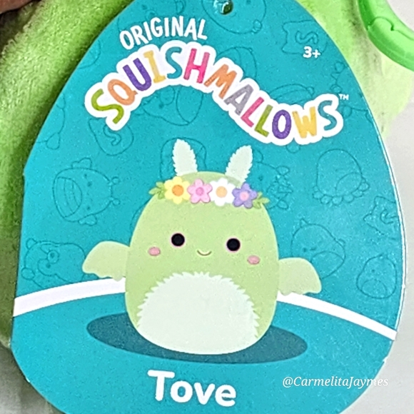 TOVE 🦋 Mint Green Moth Man w Flower Crown Clip Original Squishmallow ☆》NWT《☆ - Picture 2 of 7